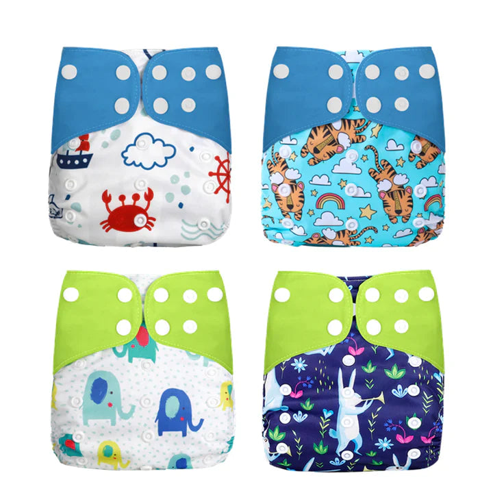 4 economical and ecological washable nappies.