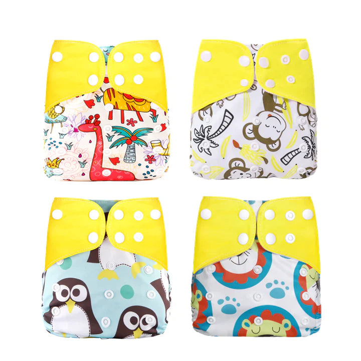 4 economical and ecological washable nappies.